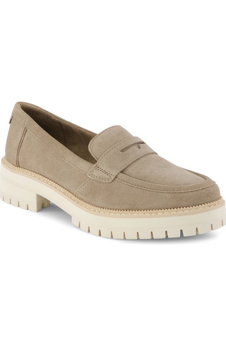 TOMS Cara Platform Penny Loafer, Main, color, Medium Beige