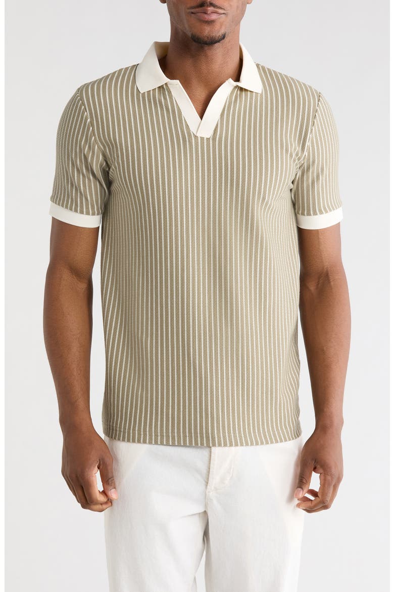 Textured Stripe Polo, Main, color, GREEN