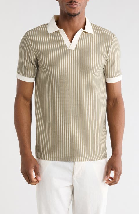 Textured Stripe Polo