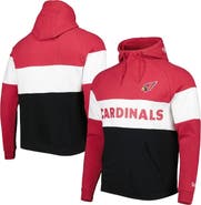 New Era Men's New Era Black/Cardinal Arizona Cardinals Colorblock Current Pullover Hoodie
