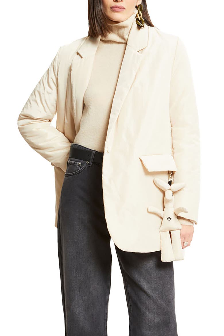 Puffer Blazer, Main, color, Ecru