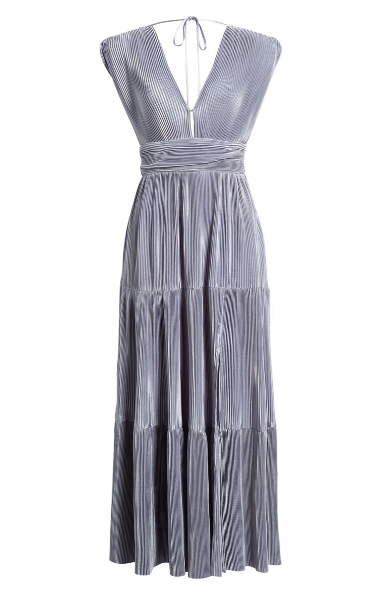 FLORET STUDIOS Micropleat Sleeveless Tiered Midi Dress, Alternate, color, 