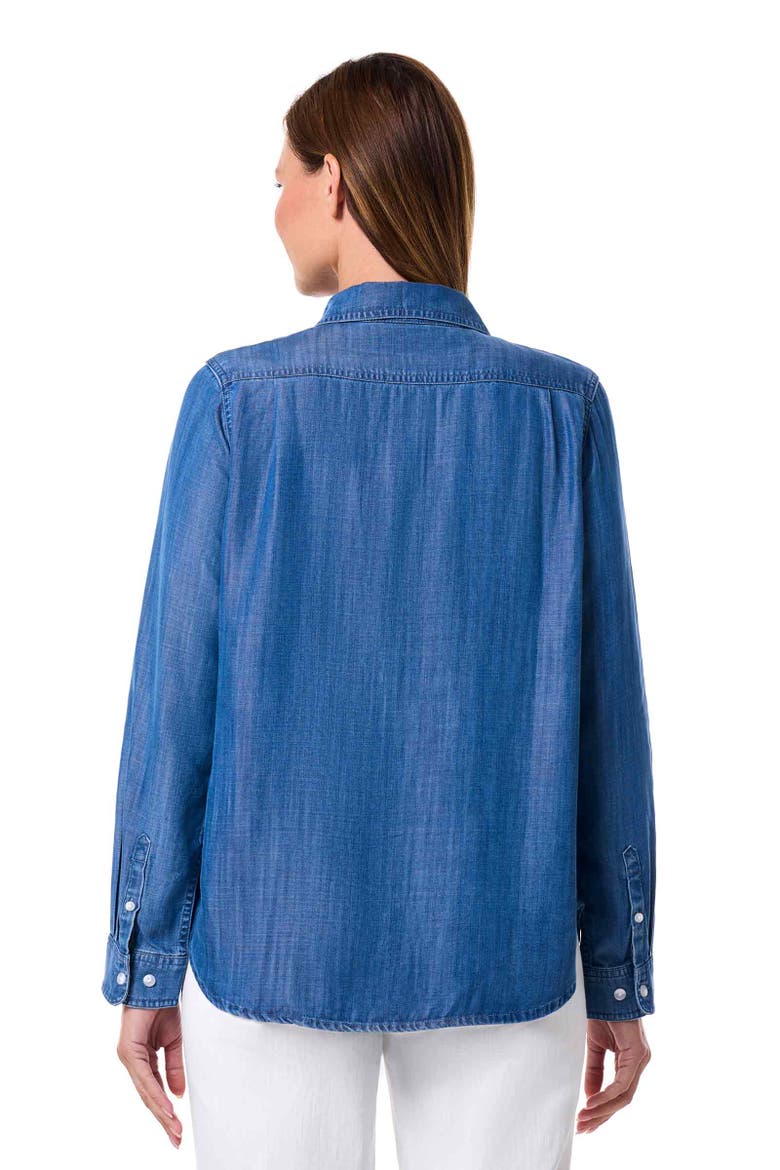 Peninsula Chambray Long Sleeve Shirt, UPF 50+ Sun Protection, Alternate, color, Light Indigo Chambray