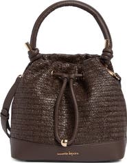 Nanette Lepore Straw Drawstring Convertible Bucket Bag