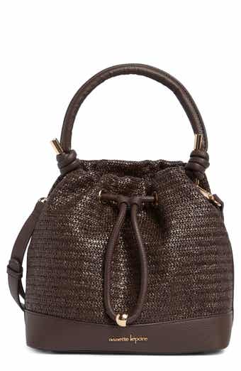 Nanette Lepore Straw Drawstring Convertible Bucket Bag