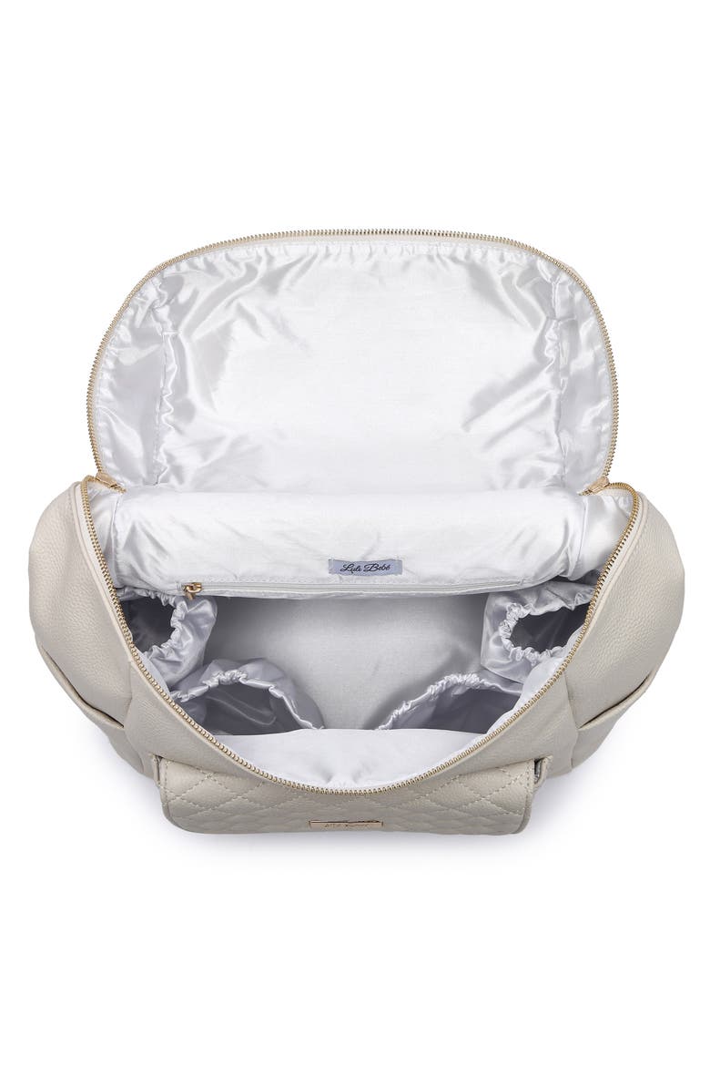 Monaco Faux Leather Diaper Backpack, Alternate, color, PEARL WHITE