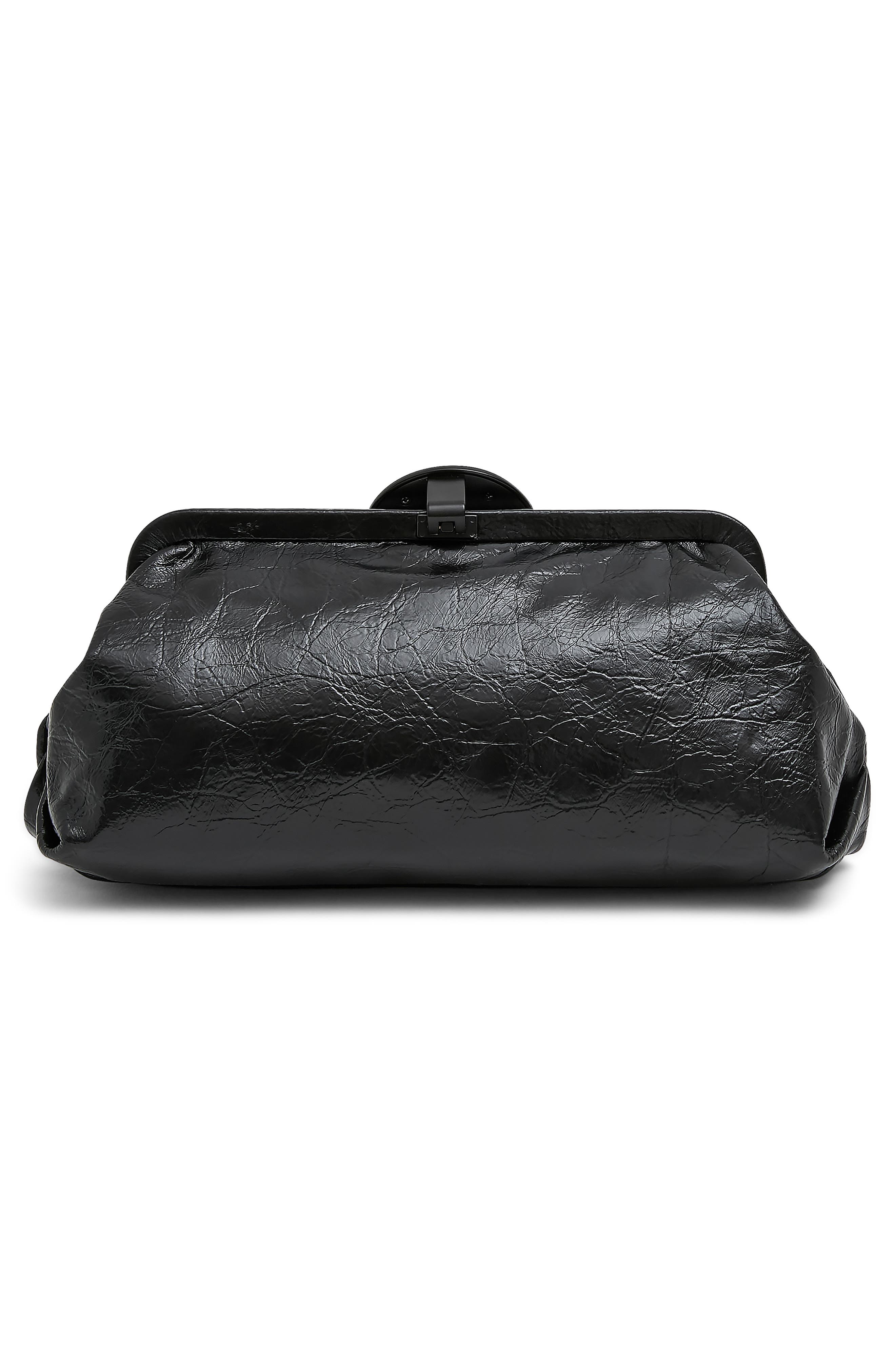 Full Circle Frame Clutch, Alternate, color, BLACK CRINKLE