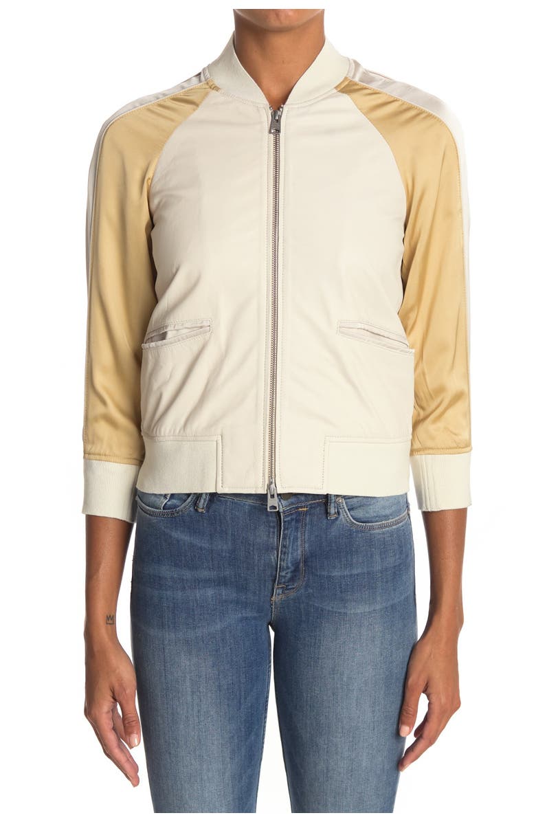 AllSaints Varley 3/4 Sleeve Crop Bomber Jacket, Alternate, color, 