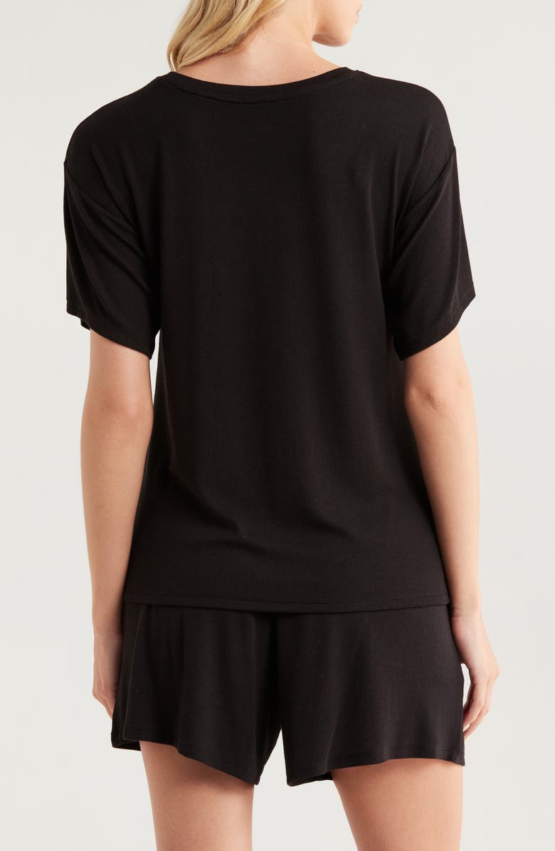 Nordstrom Moonlight Eco Easy Rib Short Pajamas, Alternate, color, Black