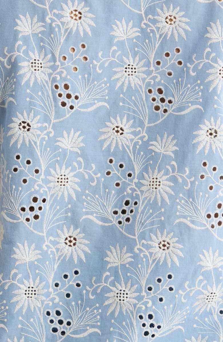 SUGARLIPS Moonflower Eyelet Embroidery Woven Shirt, Alternate, color, Light-Blue