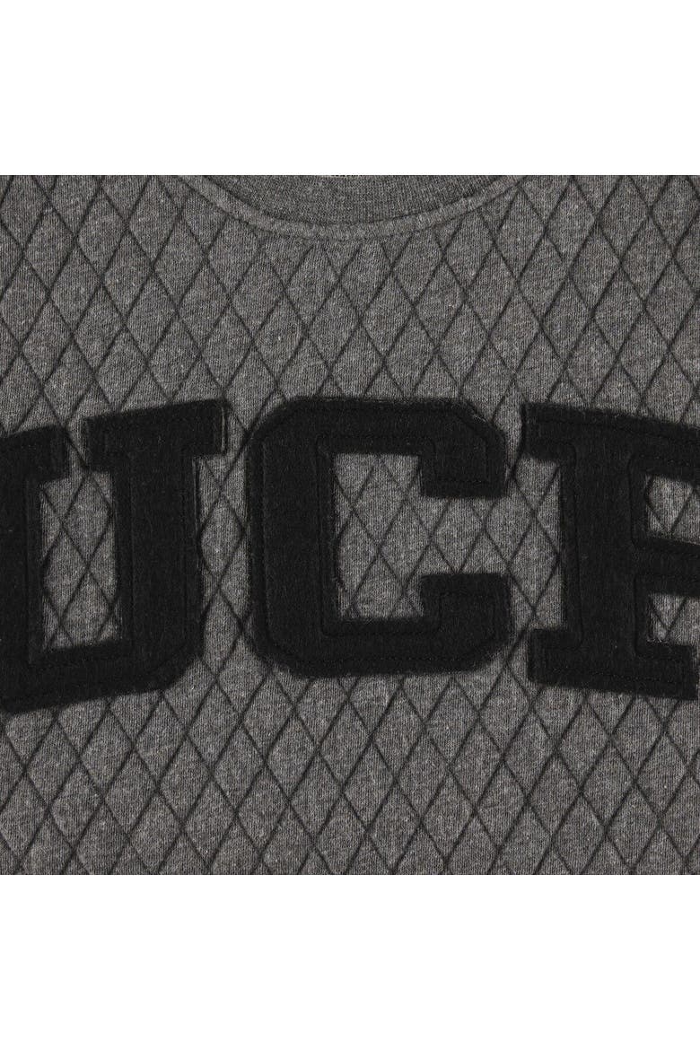 Women's Pressbox Heather Charcoal UCF Knights Moose Quilted Pullover Sweatshirt, Alternate, color, Heather Gray