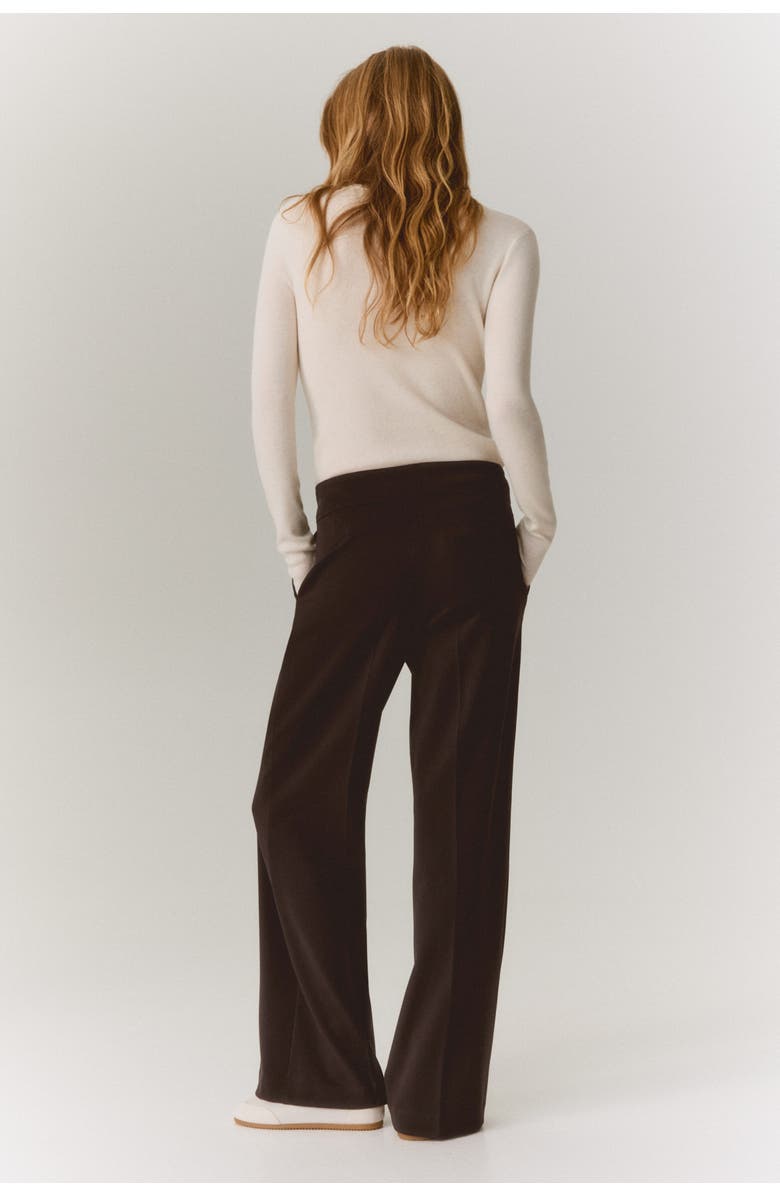 H&M Bootcut Twill Trousers, Alternate, color, Dark Brown