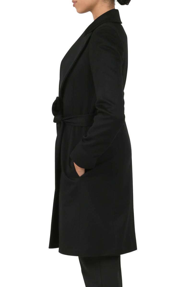 Fleurette Peaked Lapel Cashmere Wrap Coat, Alternate, color,