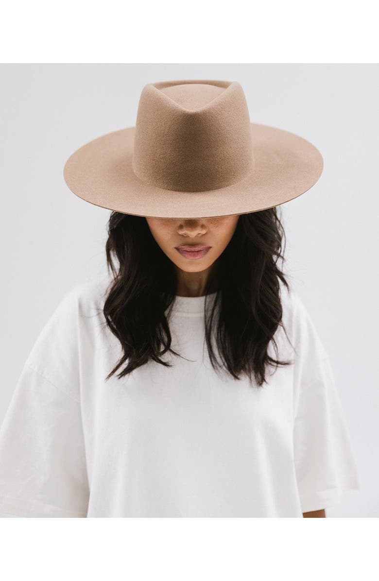 Gigi Pip Dakota Wide Brim Felt Hat, Alternate, color, Brown