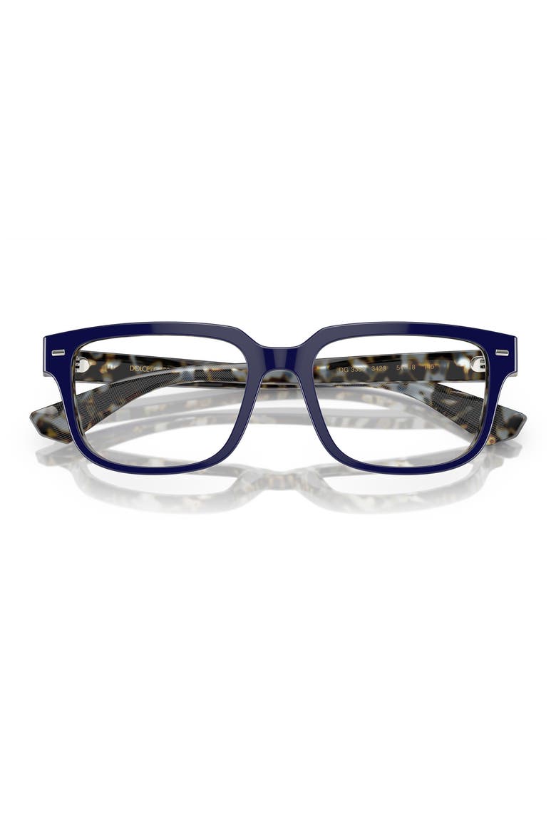 54mm Square Optical Glasses, Alternate, color, BLUE HAVANA / DEMO LENS