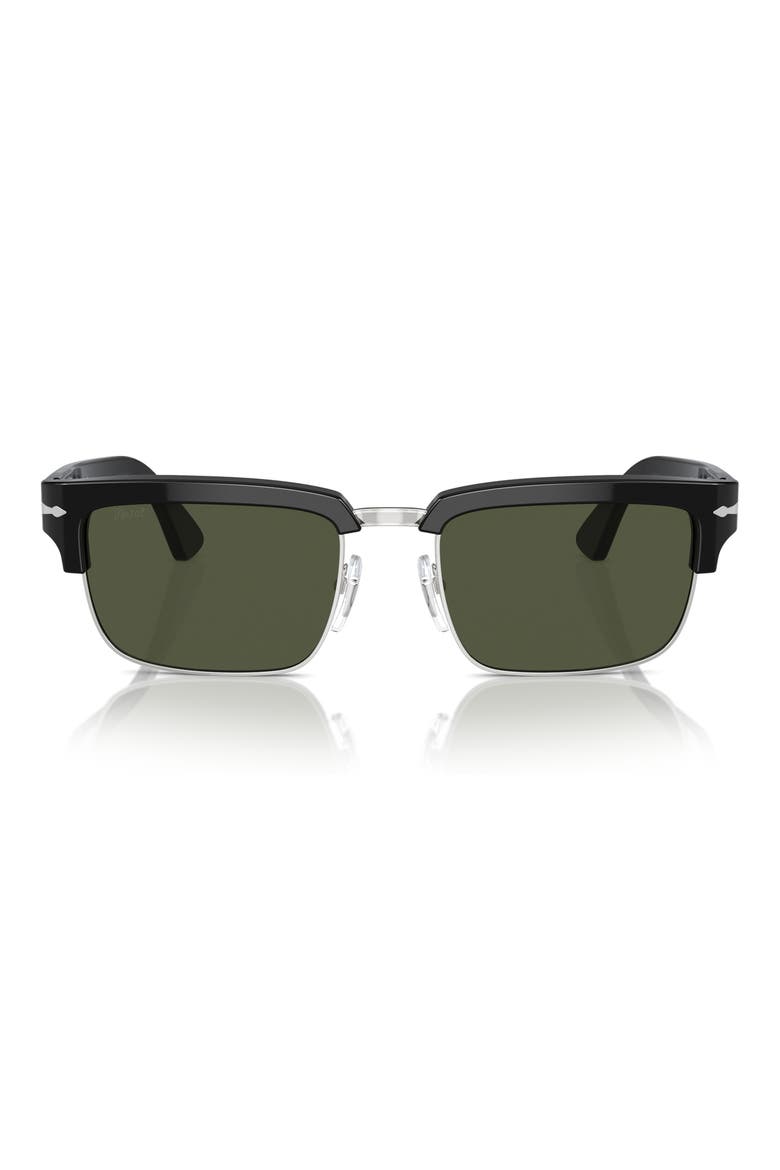56mm Rectangular Sunglasses, Alternate, color, BLACK GREEN