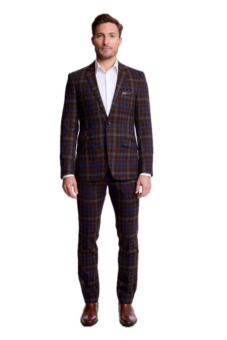 Dover Slim Fit Plaid Suit Jacket, Alternate, color, CHOCOLATE ROYAL RUST CHECK
