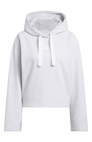 Adidas Originals Adidas Crop Fleece Hoodie In White