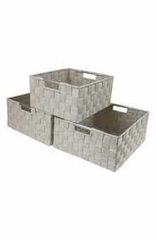 SORBUS Weave 3-Piece Stacking Basket Set