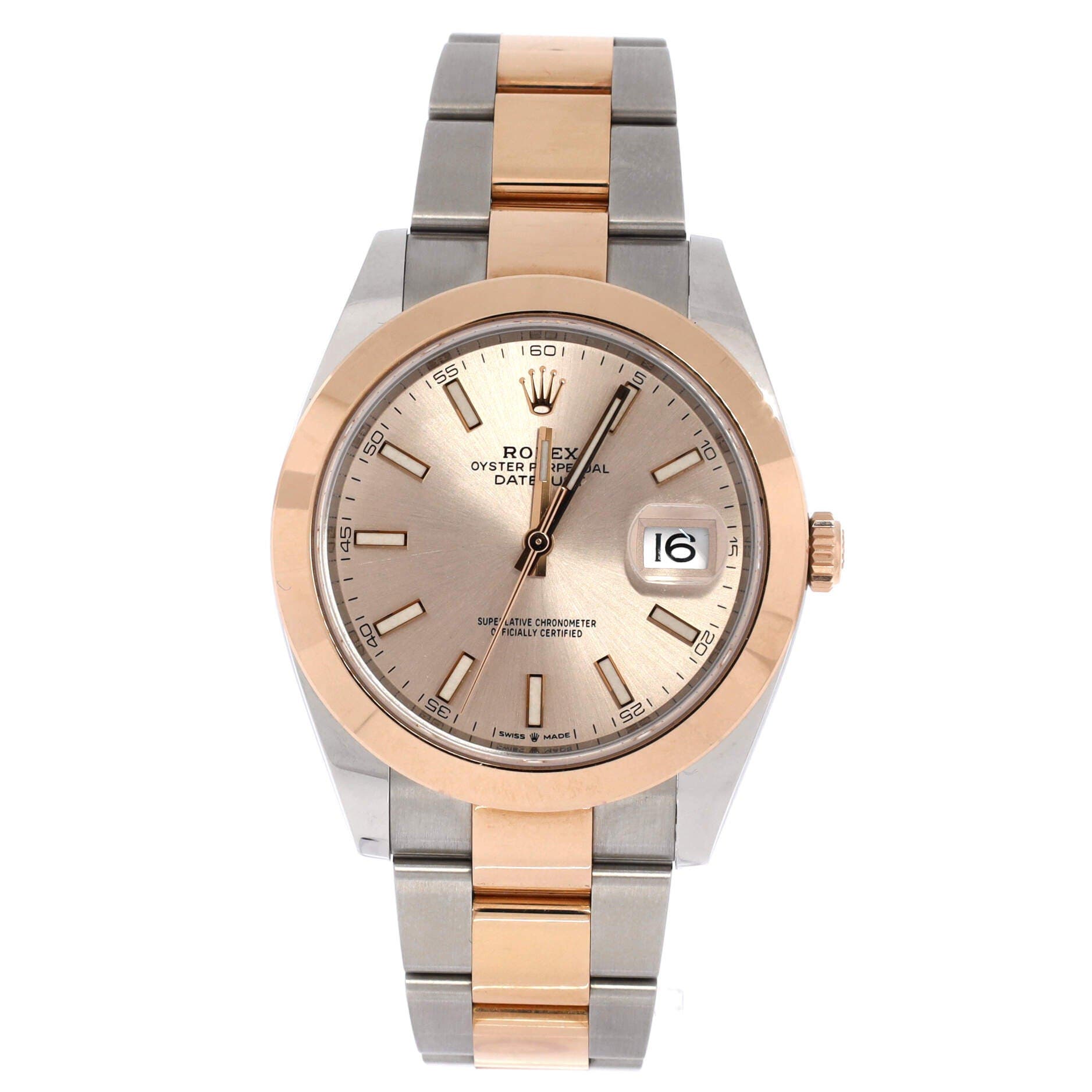 Oyster Perpetual Datejust Automatic Watch Stainless Steel and Rose Gold 41, Main, color, Metallic Silver