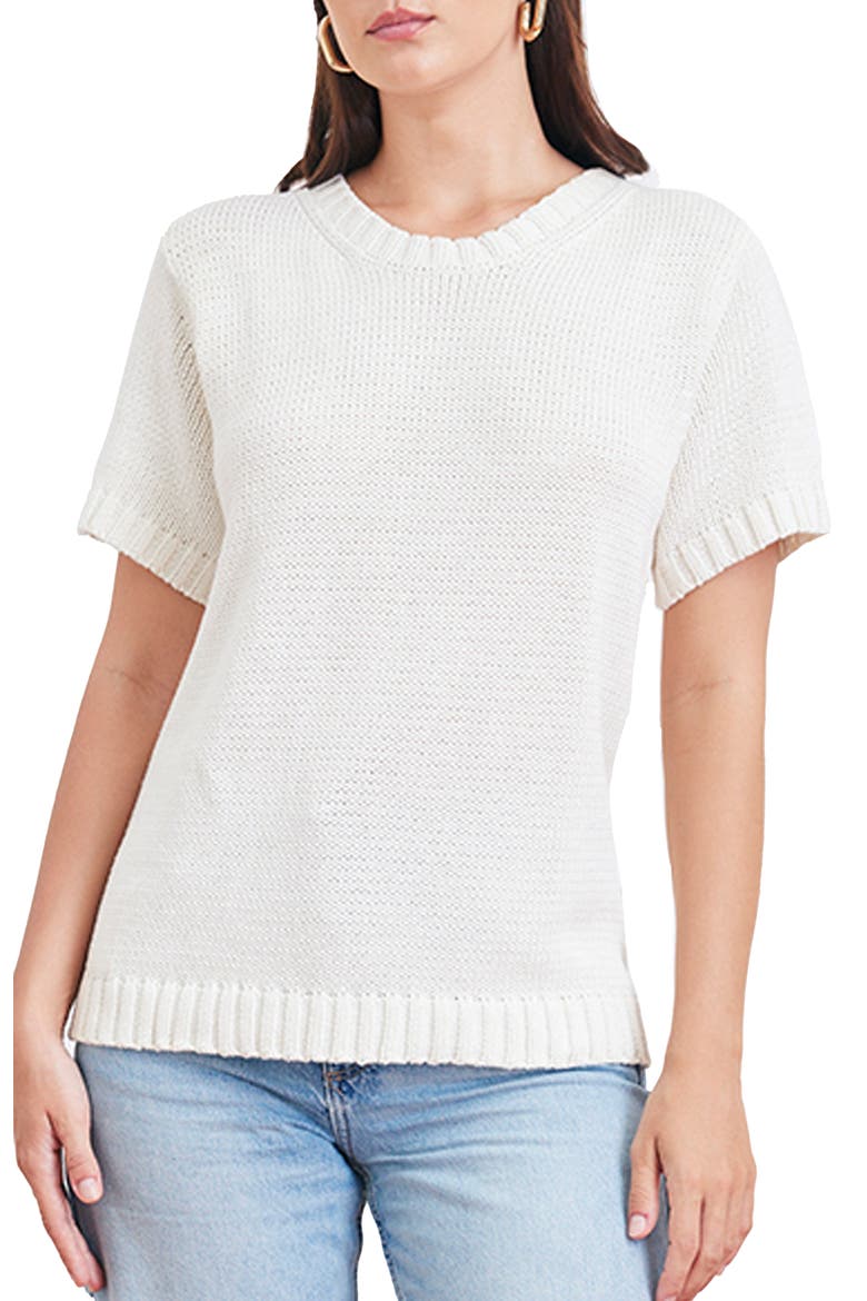 Simone Cotton Sweater Tee, Main, color, Off White