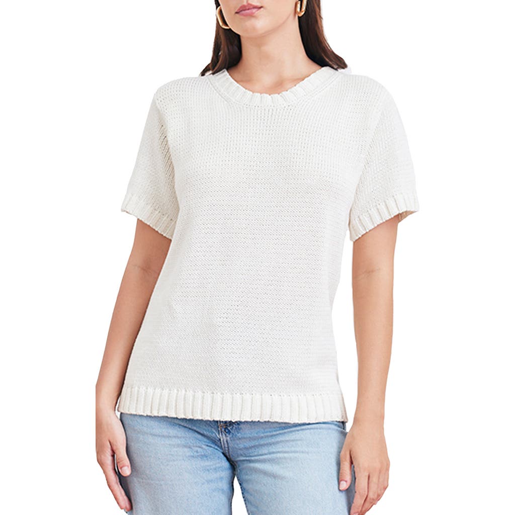 Paneros Clothing Simone Cotton Sweater Tee In White