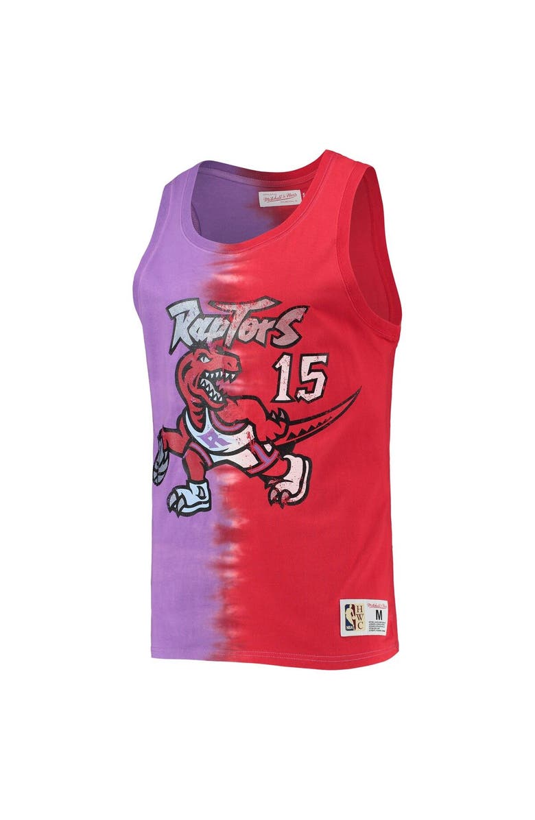 Mitchell & Ness Men's Mitchell & Ness Vince Carter Purple/Red Toronto Raptors Hardwood Classics Tie-Dye Name & Number Tank Top, Alternate, color, 