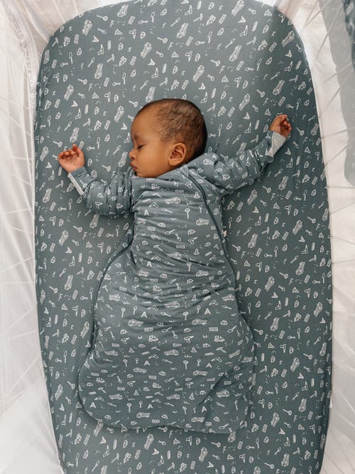 Gunamuna Long Sleeve Transitional Swaddle Sleep Bag, 1.0 Tog In Blue