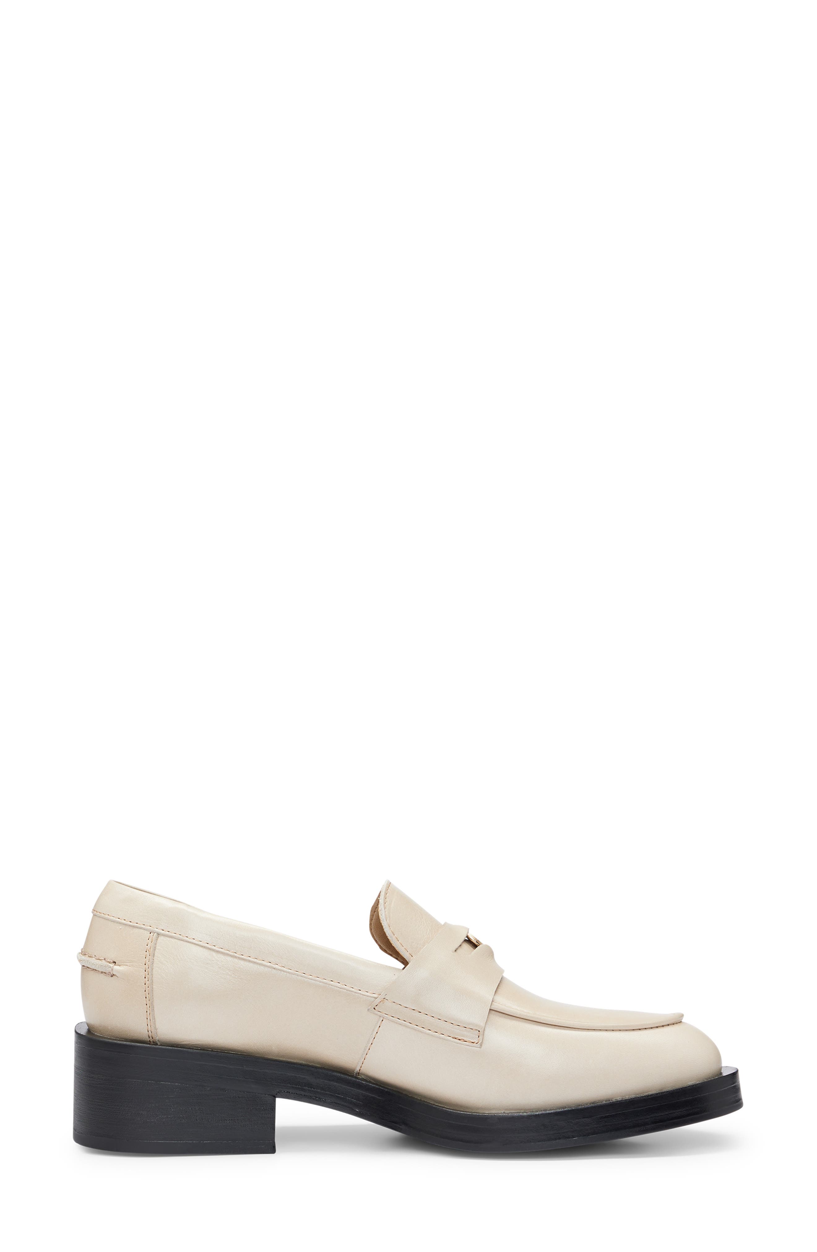 BOSS Iryna Leather Penny Loafer, Alternate, color, Beige