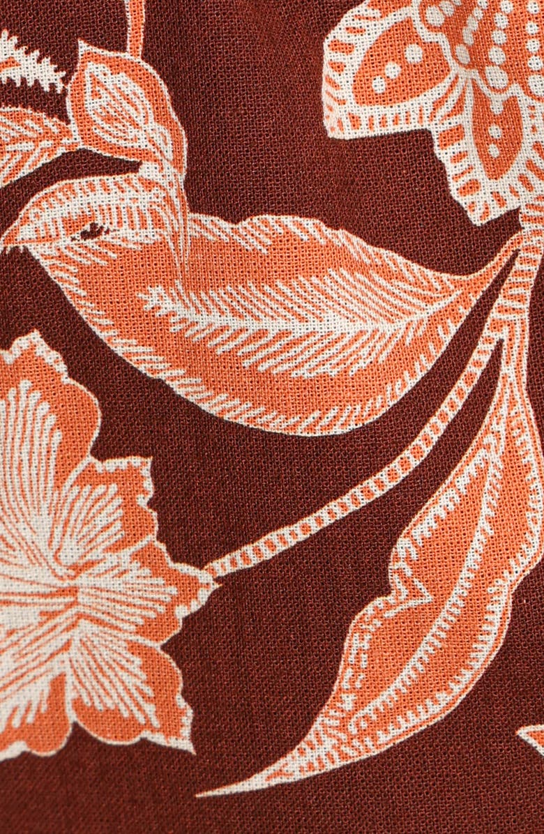 Petal & Pup Samira Floral Cotton Blend Button-Up Shirt, Alternate, color, Orange Floral