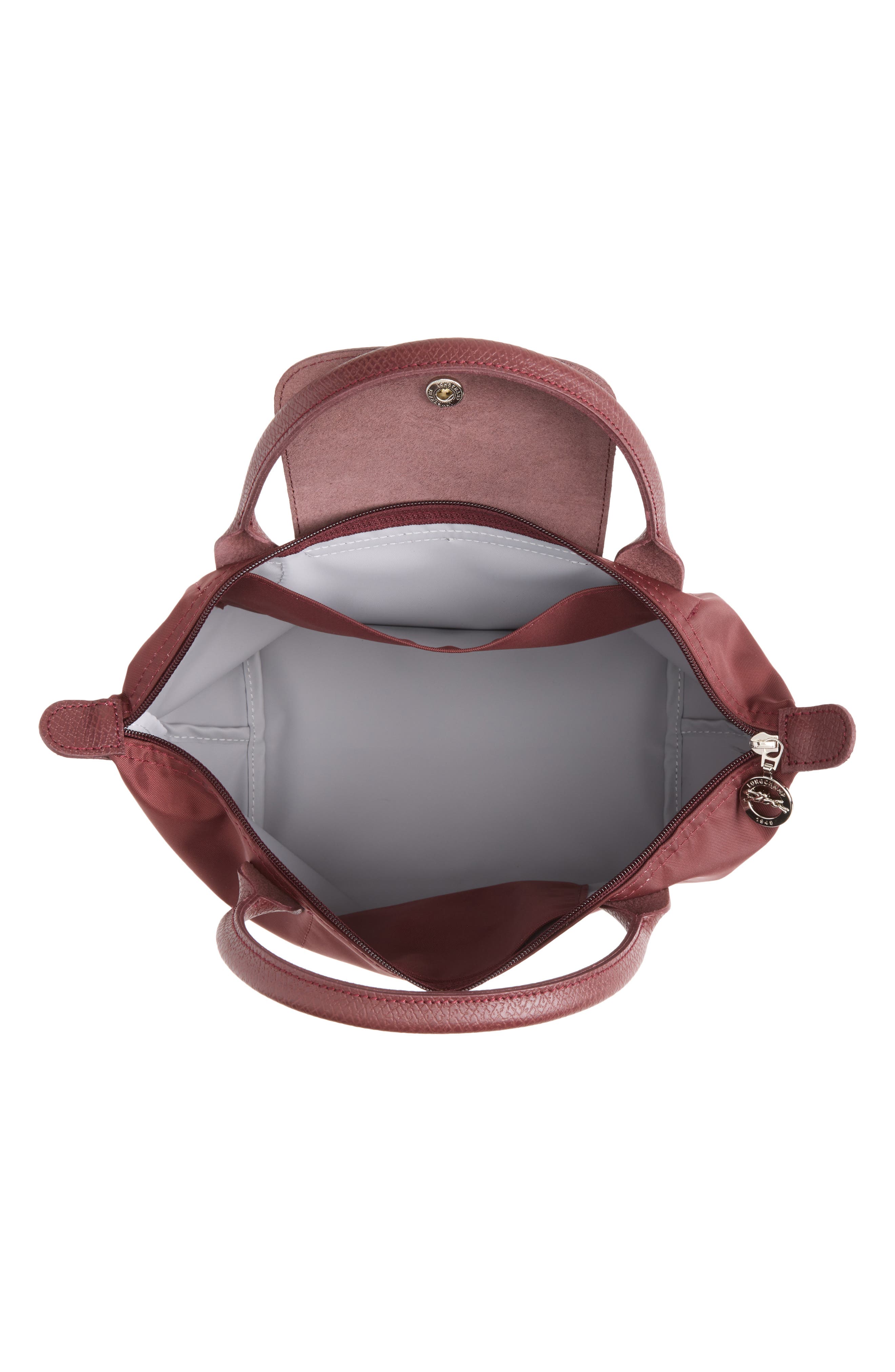 Small Le Pliage One Top Handle Bag, Alternate, color, BURGUNDY