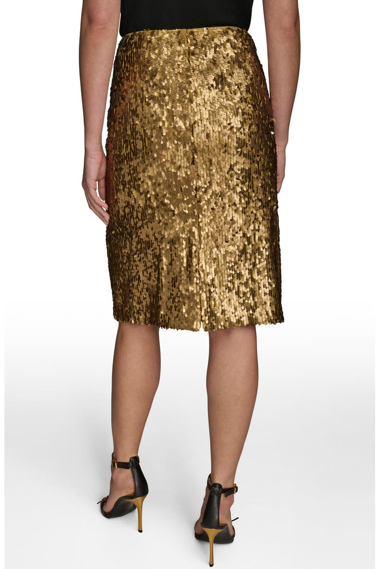 Sequin Pencil Skirt, Alternate, color, GOLD