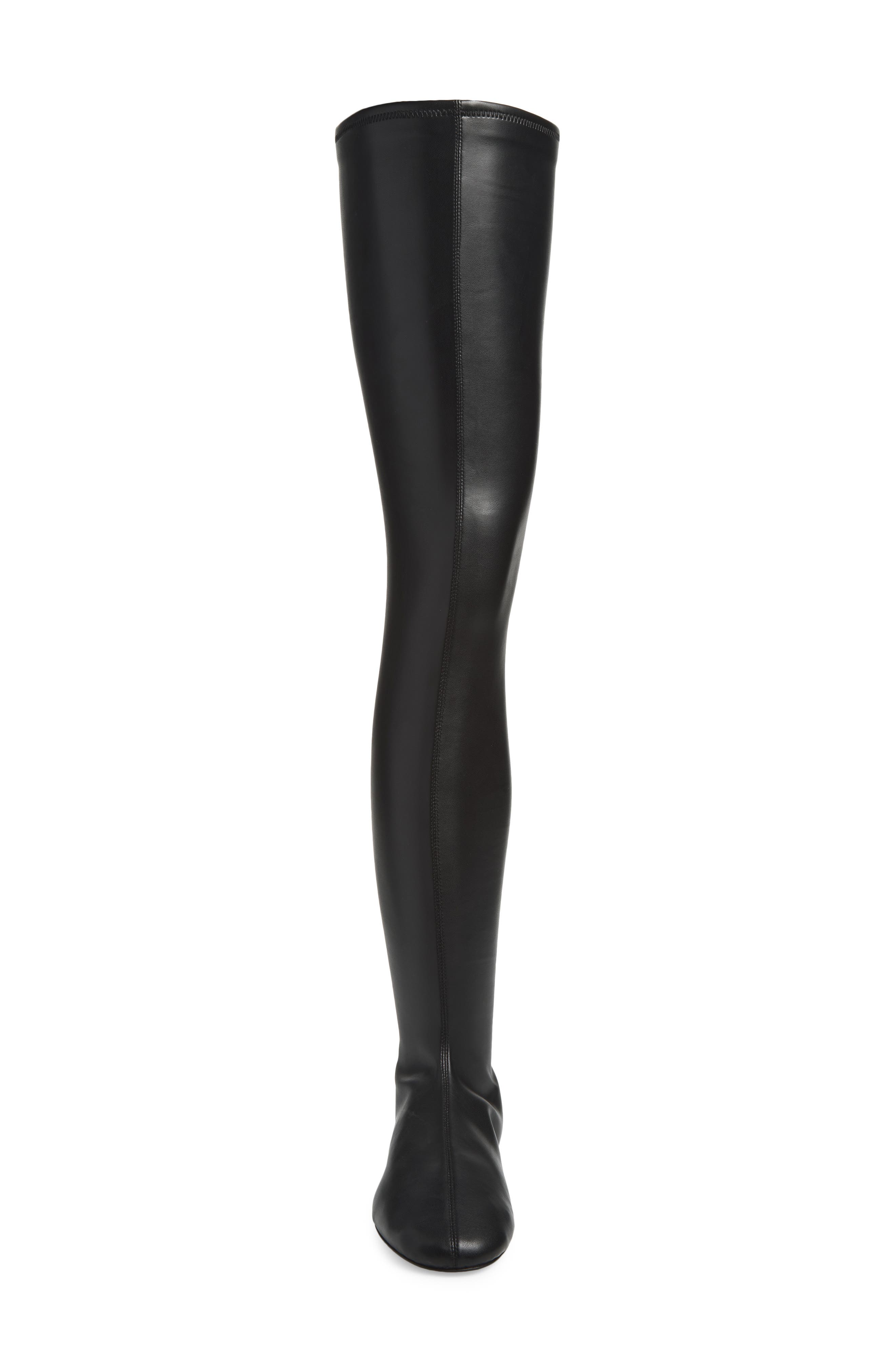 Flat Stretch Over the Knee Boot, Alternate, color, BLACK