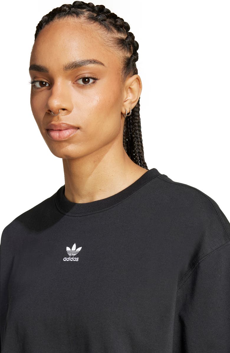 adidas Originals Essentials Trefoil Logo Crop T-Shirt, Alternate, color, 