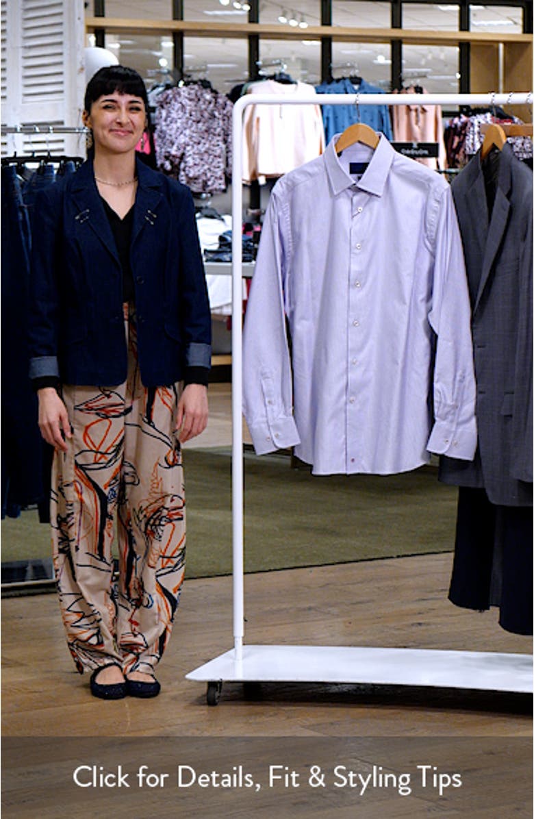 Trim Fit Micro Dobby Cotton Dress Shirt, sales video thumbnail