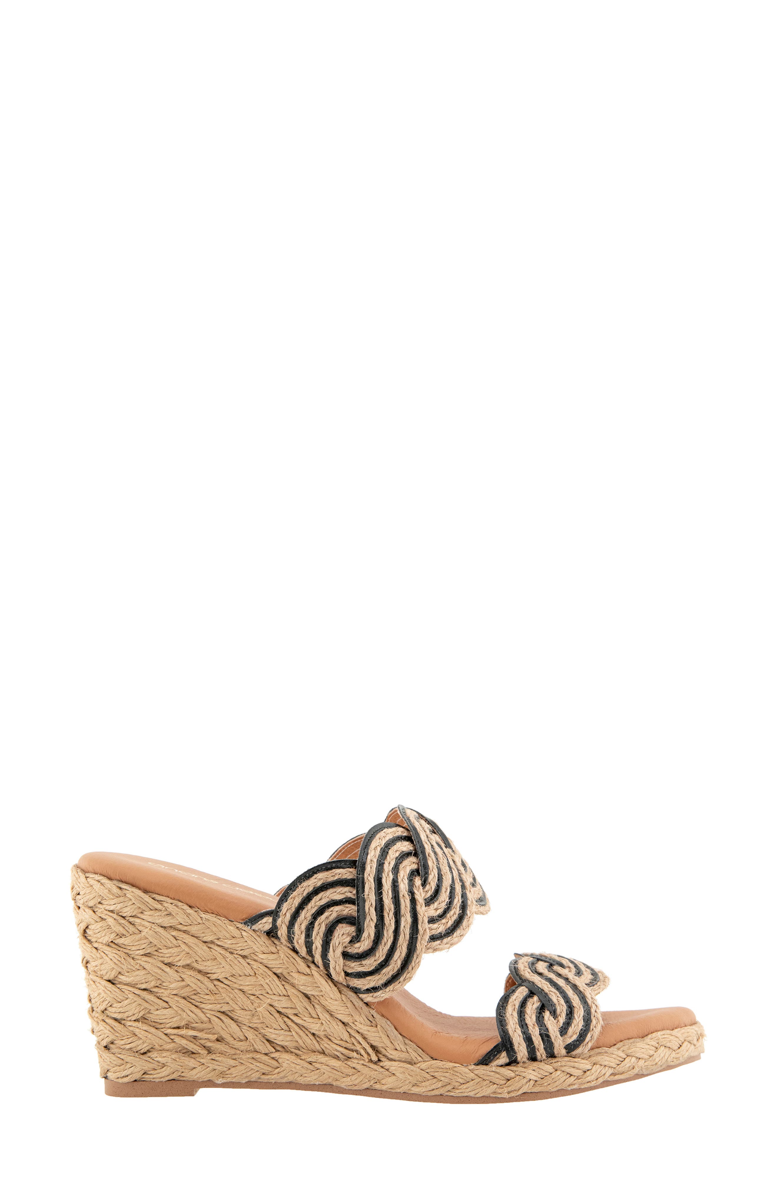 Nitra Twist Espadrille Platform Wedge Sandal, Alternate, color, NATURAL/ BLACK