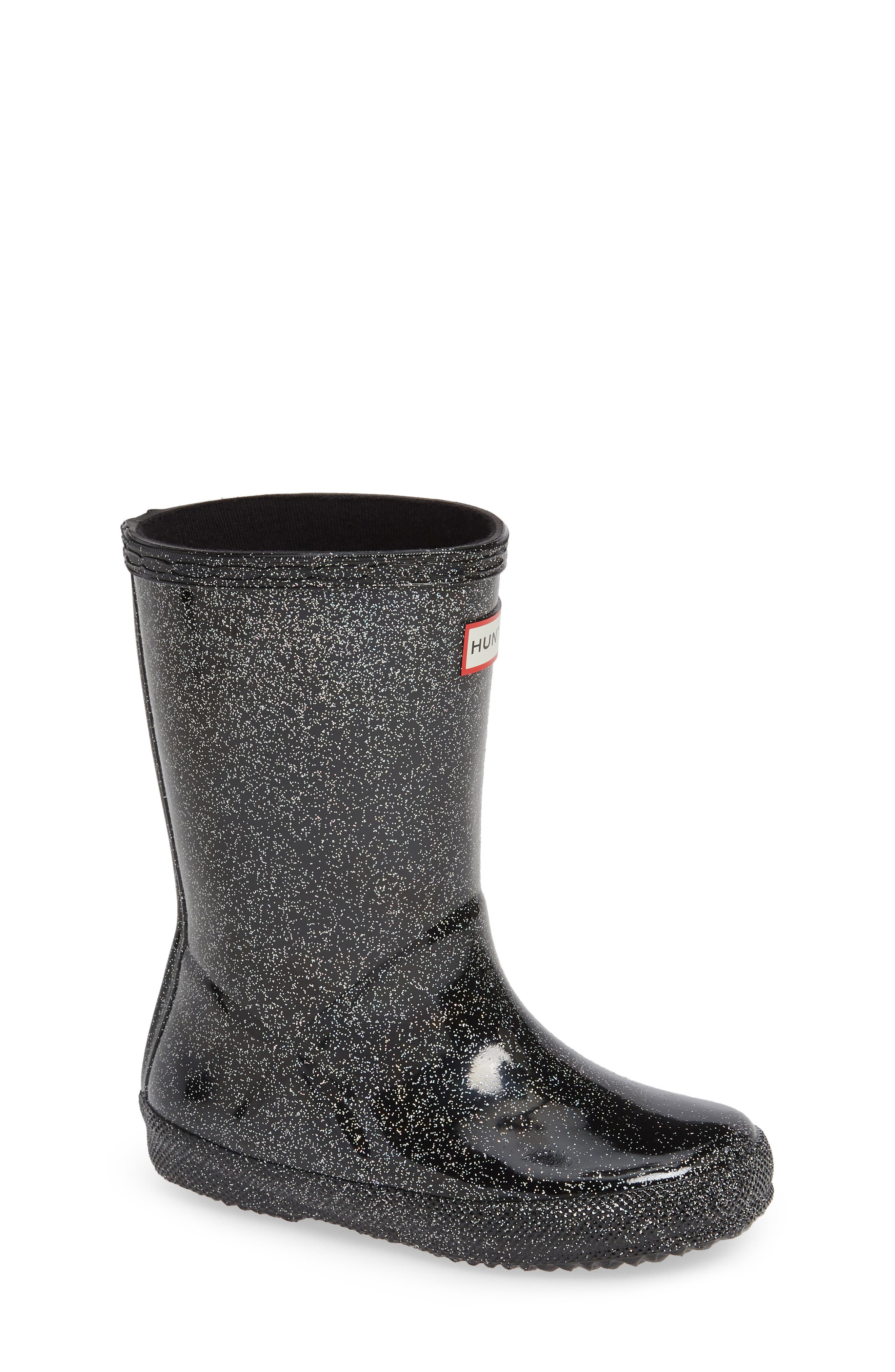 Hunter Kids First Classic Starcloud Glitter Rain Boot, Main, color, 