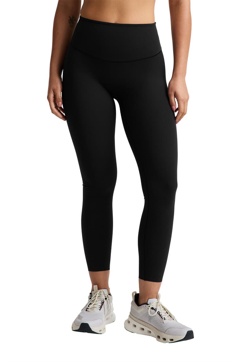 GlowZone High Waist Midi Leggings, Alternate, color, PITCH BLACK