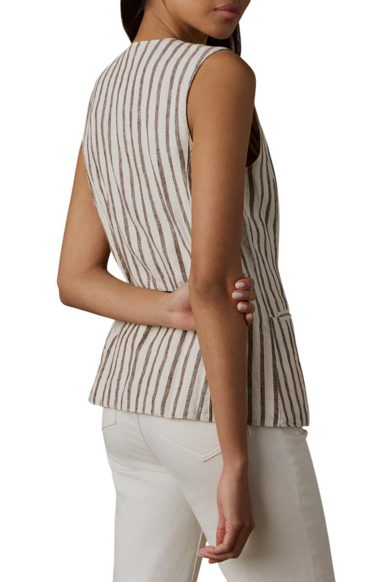 Faherty Sun Strider Linen Vest, Alternate, color, Cocoa Grove Stripe