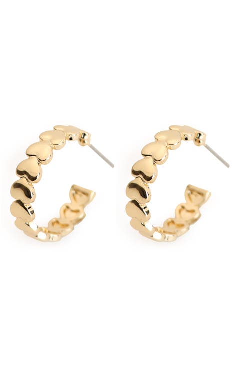 Graduated Heart Hoop Earrings