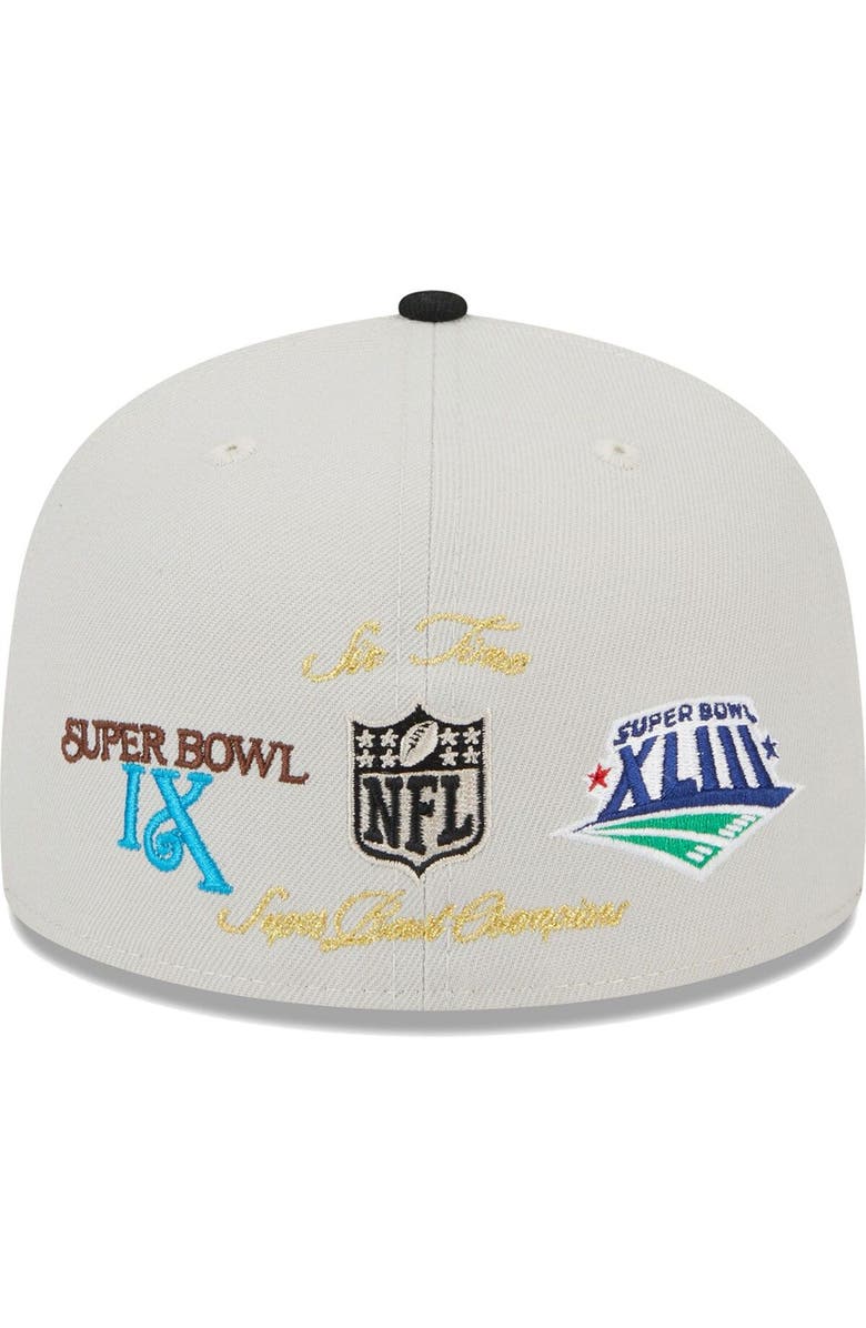 New Era Men's New Era Khaki/Black Pittsburgh Steelers Super Bowl Champions Patch 59FIFTY Fitted Hat, Alternate, color, Khaki