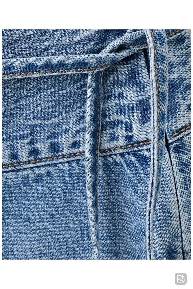 Mini Bow Denim Shorts, Alternate, color, MEDIUM BLUE