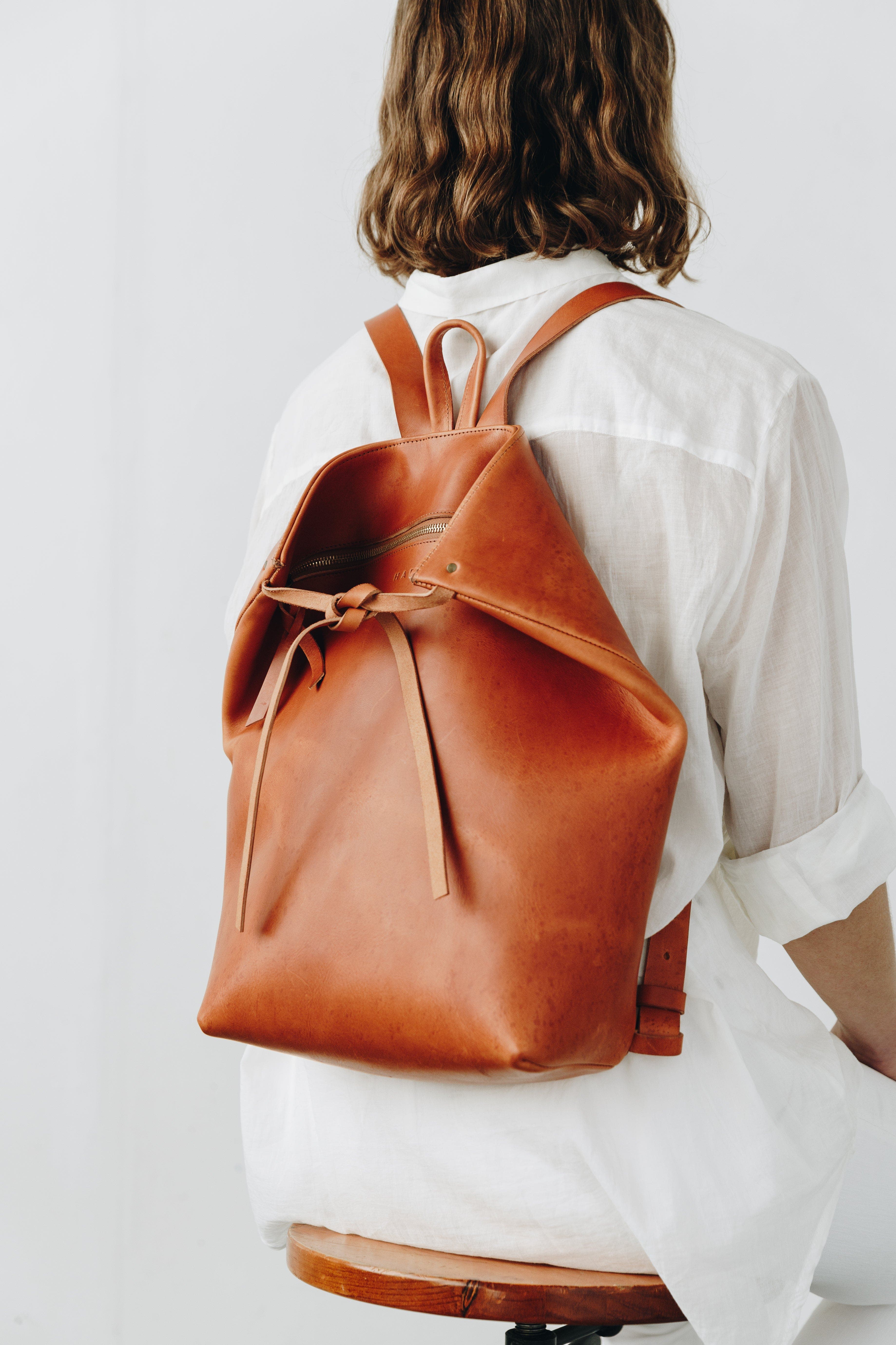 The Folded Backpack, Alternate, color, Saddle