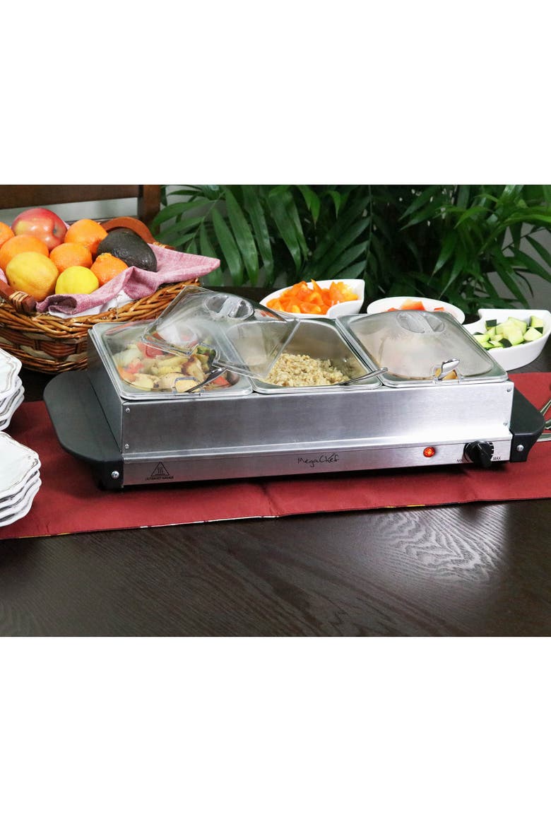 Buffet Server & Food Warmer, Alternate, color, Grey