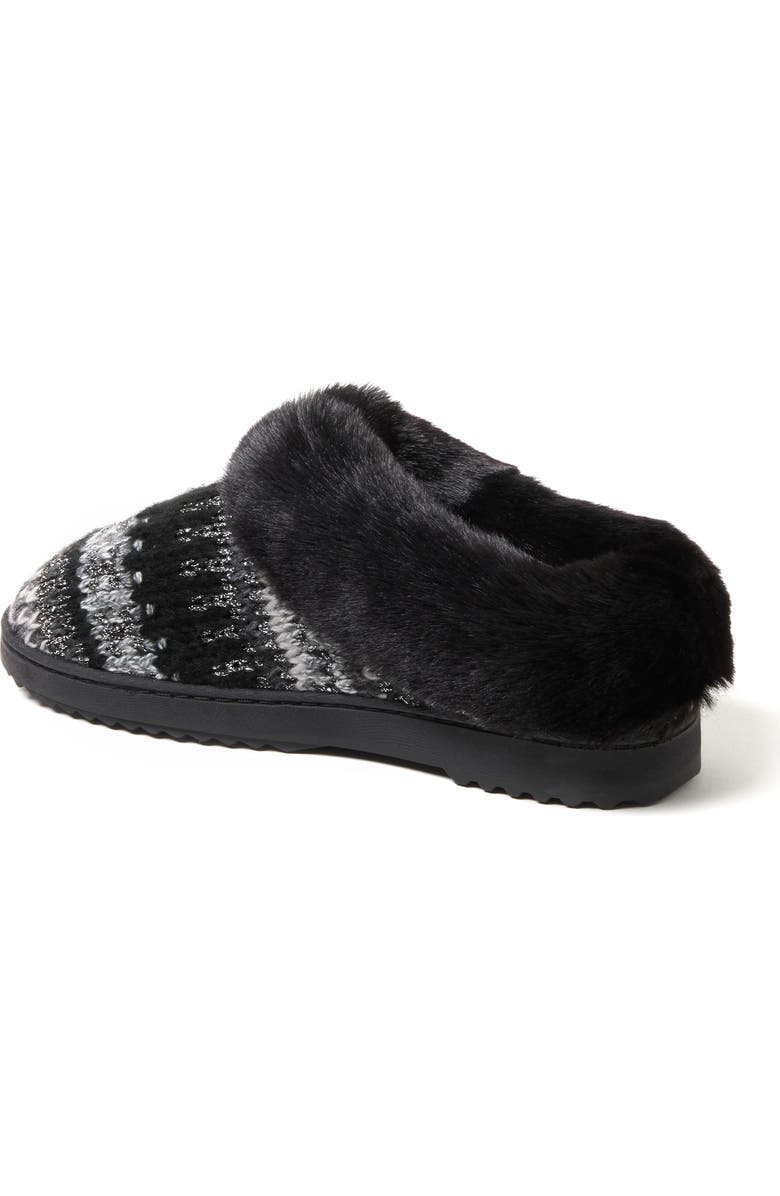 DEARFOAMS Hannah Festive Knit Clog Slipper, Alternate, color, Black