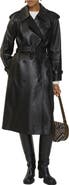Burberry Long Leather Castleford Trench Coat