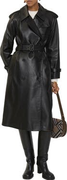 Burberry Long Leather Castleford Trench Coat
