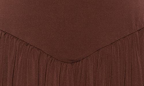 Alexia Admor Eero Crewneck Long Sleeve Bubble Hem Midi Dress In Brown