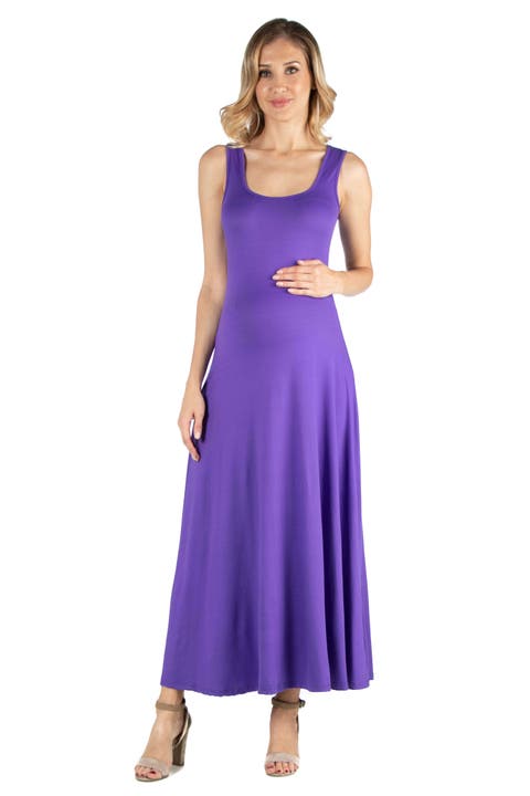 Maternity Slim fit A-Line Sleeveless Maxi Dress