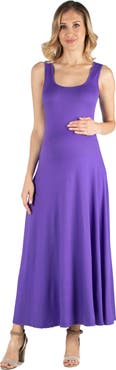 24seven Comfort Apparel Maternity Slim fit A-Line Sleeveless Maxi Dress